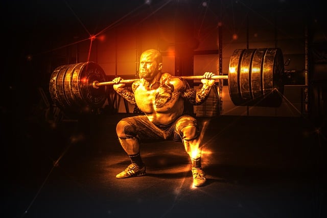 man weight training