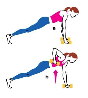 5 push up row