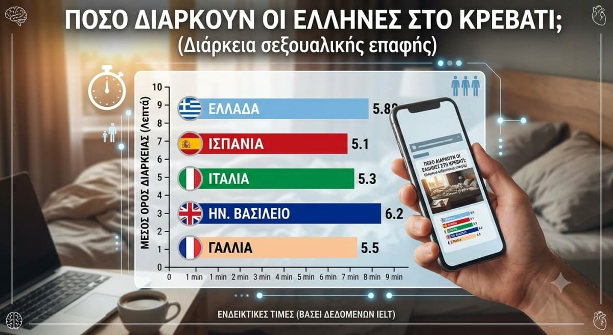 Ερευνα : Πόσο διαρκούν οι Έλληνες στο σεξ