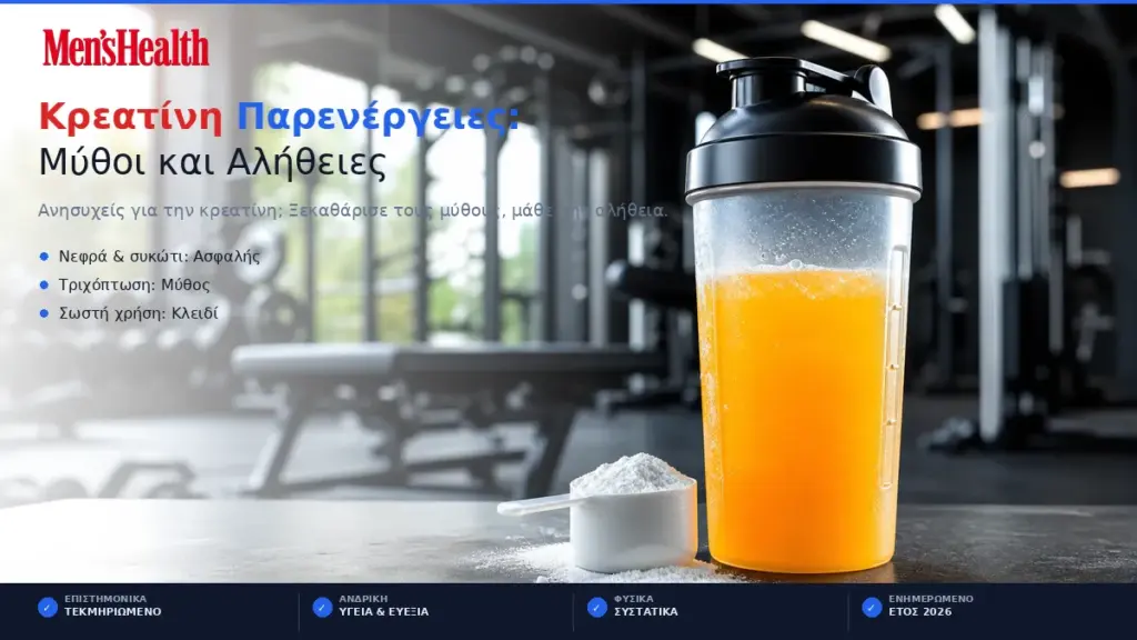 Κρεατίνη Παρενέργειες: Μύθοι και Αλήθειες 72 kreatini parenergeies mythoi kai alitheies featured
