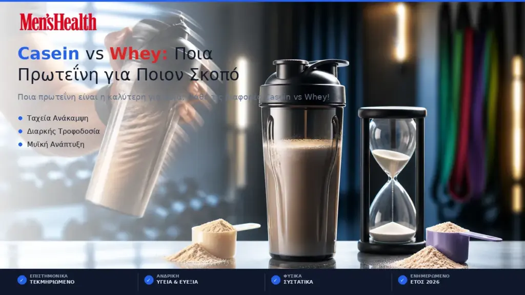 Casein vs Whey: Ποια Πρωτεΐνη για Ποιον Σκοπό 1 casein vs whey poia proteini gia poion skopo featured