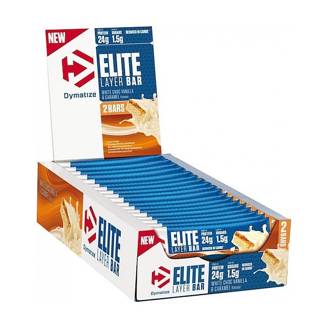Elite Layer Bar 18x60 gr – Dymatize με γεύση White Chocolate Vanilla & Caramel