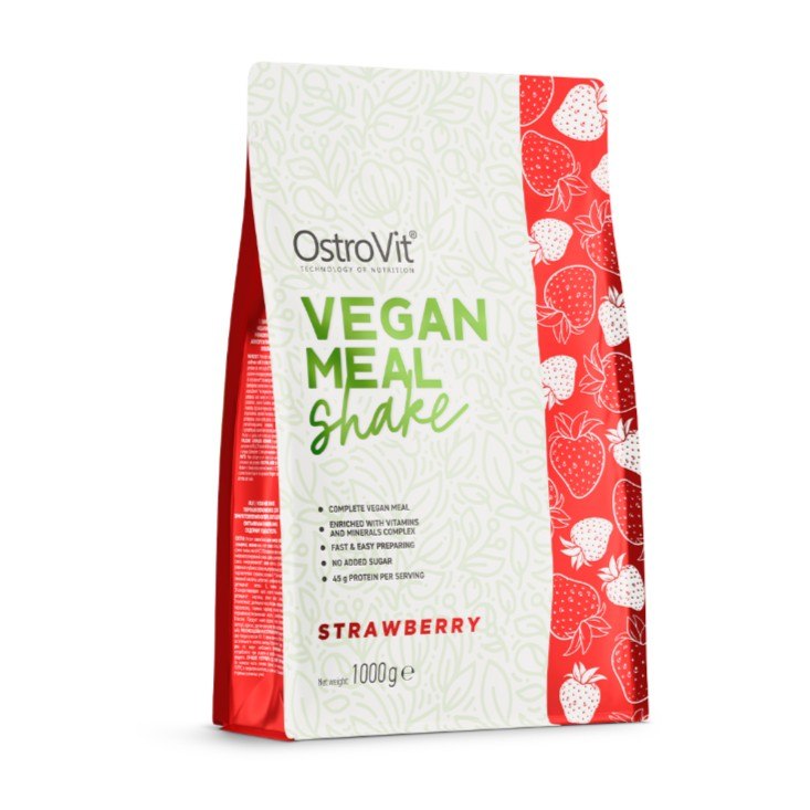 Vegan Meal Shake 1000 g (strawberry) - OstroVit 1 Vegan Meal Shake 1000 g (strawberry) - OstroVit